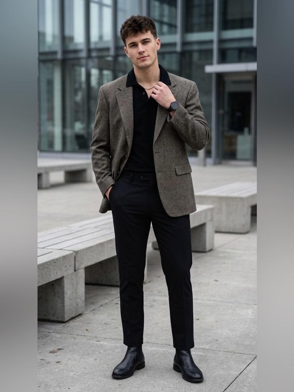 Club Room Macy’s Tweed Herringbone Blazer | Wool Alpaca Blend | Men’s 40 Long⁠